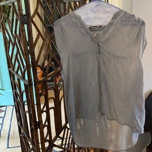 Silk Black and white striped blouse top from joie